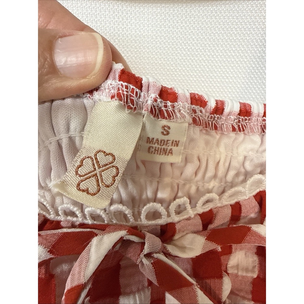 Jessica Simpson Red Gingham Midi Dress Sz S Cottagecore Picnic Milkmaid Sundress - Picture 5 of 13